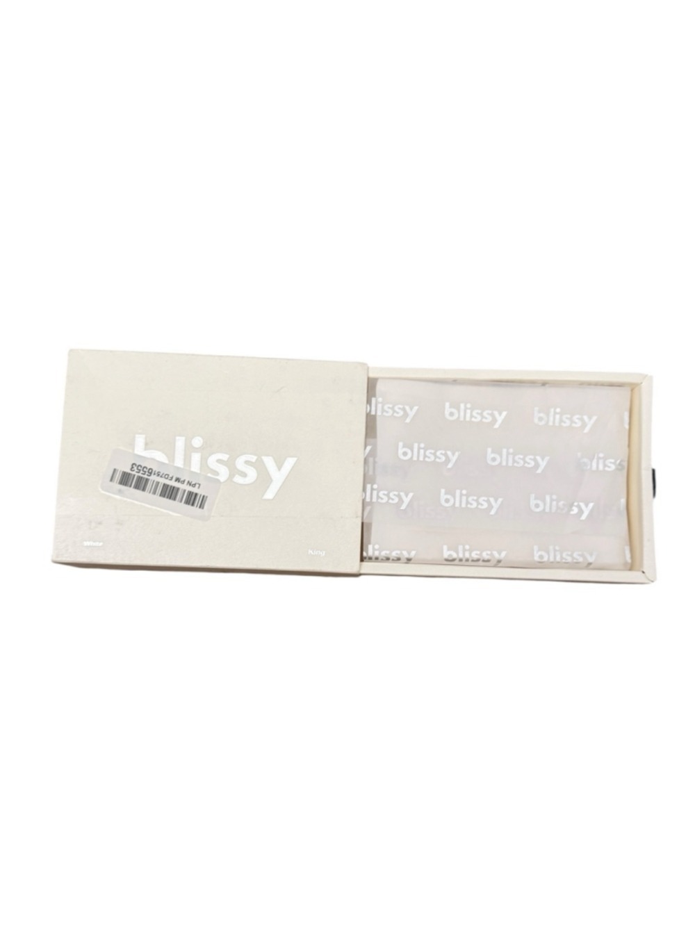 Blissy 100% Mulberry Silk Pillowcase White King NIB - Picture 3 of 5